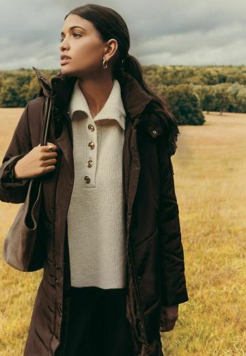 Пуловер с воротником поло