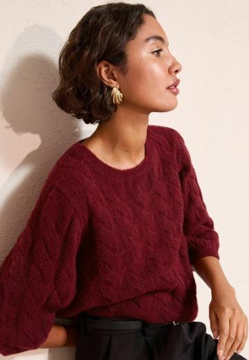 Пуловер с рукавом три четверти