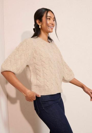 Пуловер с рукавом три четверти