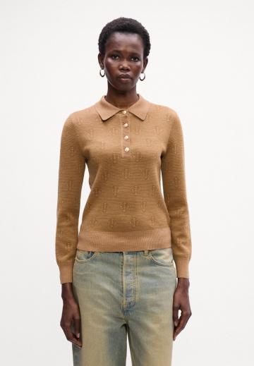 Пуловер с воротником поло