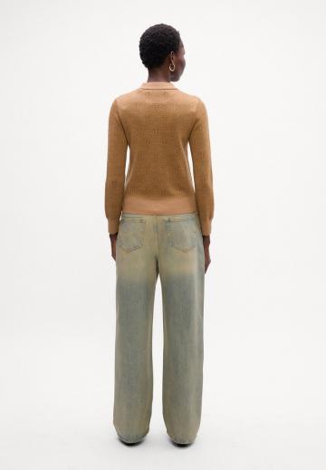 Пуловер с воротником поло