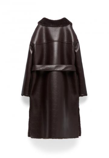 Пальто из искусственной кожи