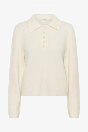 Пуловер с воротником поло