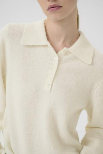 Пуловер с воротником поло