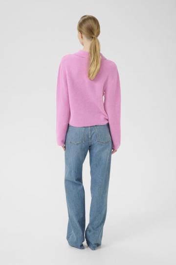 Пуловер с воротником поло