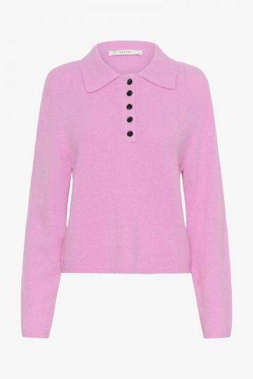 Пуловер с воротником поло