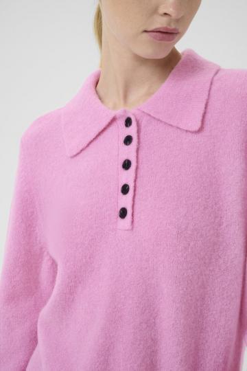 Пуловер с воротником поло