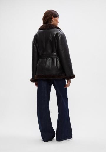 Пальто из искусственной кожи