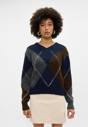 Пуловер с вырезом V