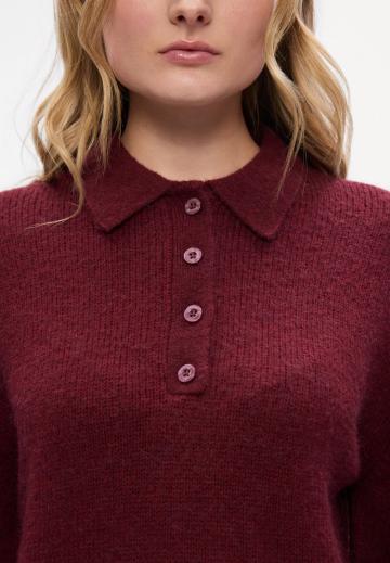 Пуловер с воротником поло