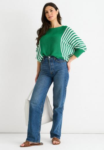 Пуловер в полоску