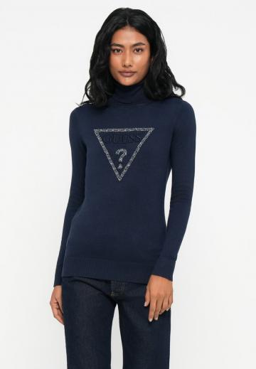 Пуловер с воротником поло