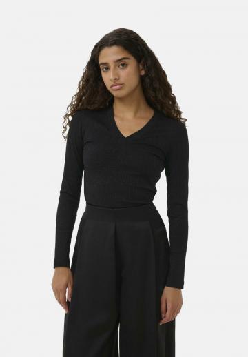 Пуловер с вырезом V