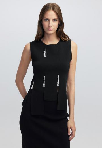 Пуловер без рукавов