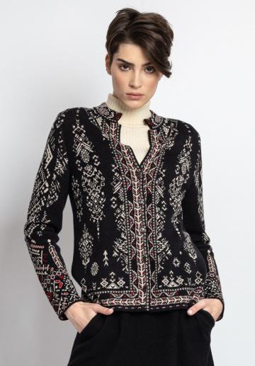 Жаккардовая вязаная кофта