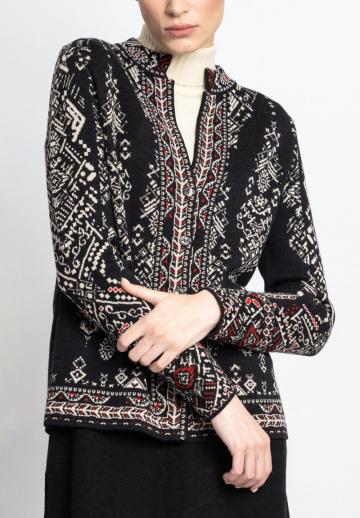 Жаккардовая вязаная кофта