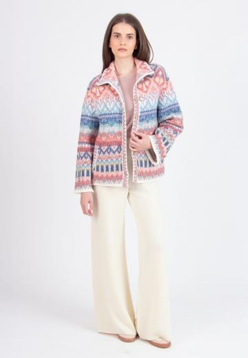 Жаккардовая вязаная кофта