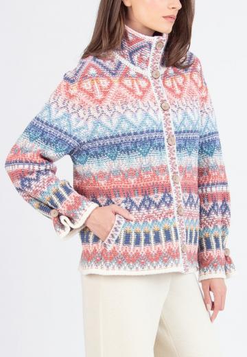 Жаккардовая вязаная кофта