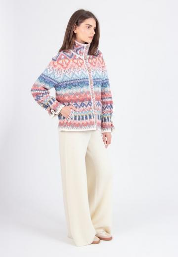 Жаккардовая вязаная кофта