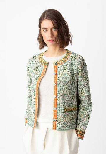 Жаккардовая вязаная кофта