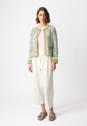 Жаккардовая вязаная кофта