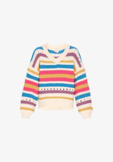 Пуловер с вырезом V