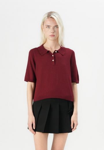 Пуловер с воротником поло