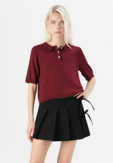 Пуловер с воротником поло