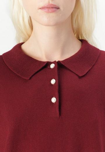 Пуловер с воротником поло