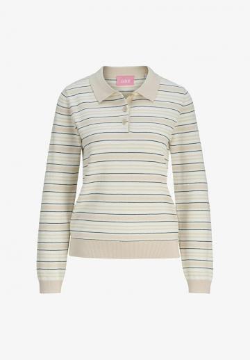 Пуловер с воротником поло