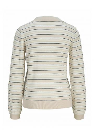 Пуловер с воротником поло