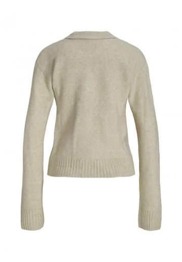 Пуловер с воротником поло