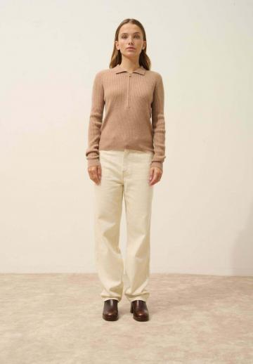 Пуловер с воротником поло