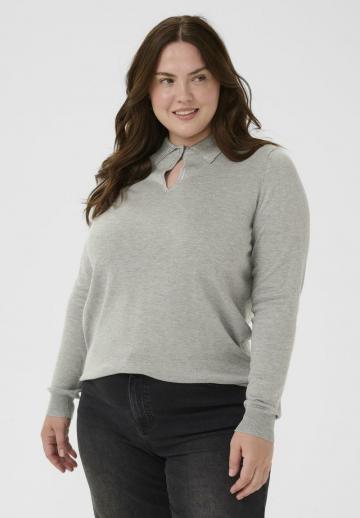 Пуловер с воротником поло