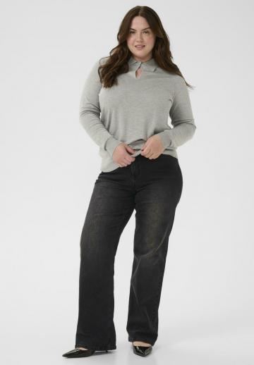 Пуловер с воротником поло