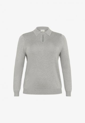 Пуловер с воротником поло