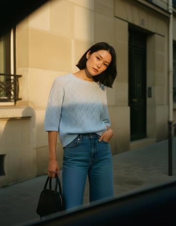 Пуловер с рукавом три четверти