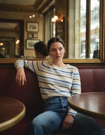 Пуловер в полоску