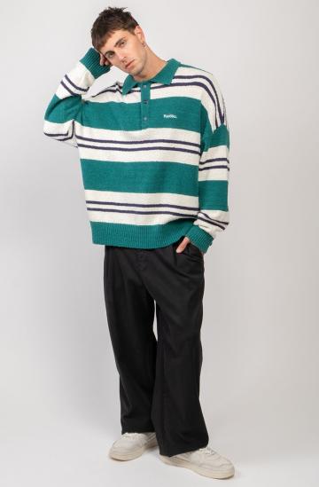 Пуловер с воротником поло