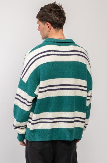 Пуловер с воротником поло