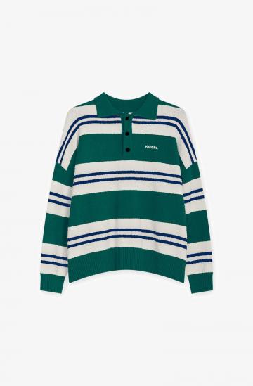 Пуловер с воротником поло