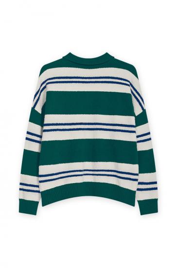 Пуловер с воротником поло