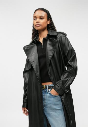 Пальто из искусственной кожи