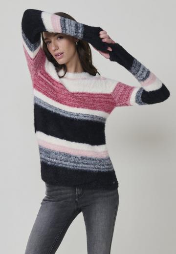 Пуловер в полоску