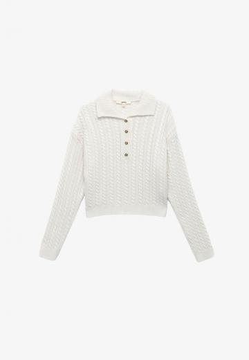 Пуловер с воротником поло