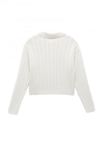 Пуловер с воротником поло