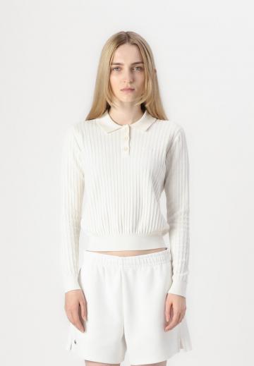 Пуловер с воротником поло