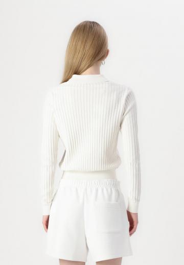 Пуловер с воротником поло