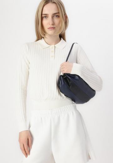 Пуловер с воротником поло