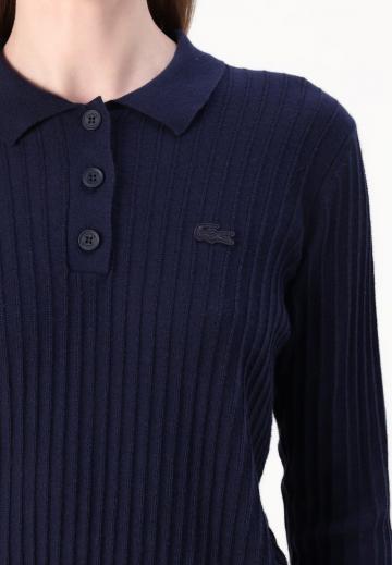 Пуловер с воротником поло